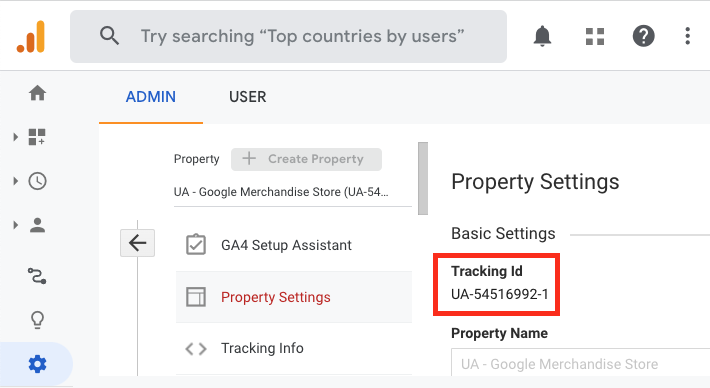 Google Analytics Tracking ID